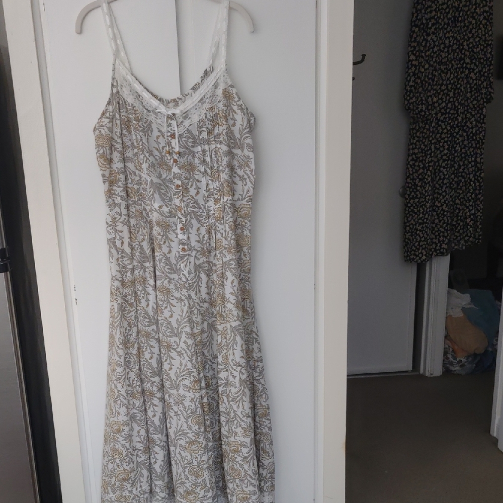 NATURAL LIFE White and Brown Floral Jumpsuit
